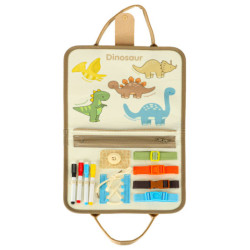 Szenzoros érzékelő Montessori manipulációs tábla dinoszaurusz tok
