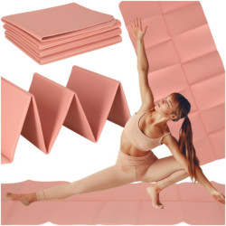 Összecsukható yoga tornaszőnyeg 183x61x0,4 cm, rózsaszín
