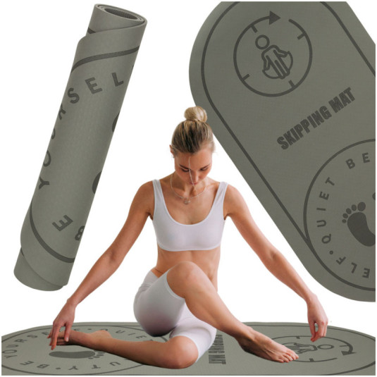 Yoga gyakorló szőnyeg hangszigetelő jellegű 127x63x0,6 cm, szürke