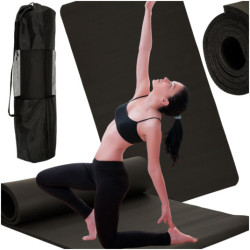 Yoga gyakorló szőnyeg vastag 185x80x1,5 cm, fekete
