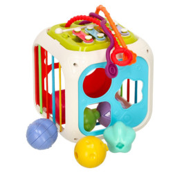 Interaktív oktatási kocka sorter babáknak cimbalom 7in1