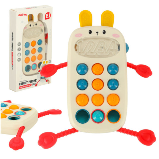 Montessori szenzoros játék csecsemőknek telefon gombokkal emberfigura