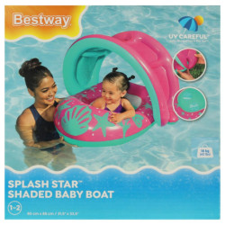 BESTWAY 34091 Felfújható ponton tetővel rózsaszín
