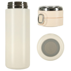 Termobögre szívócsatornával LED termosz 420ml bézs