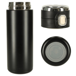 Termoszos pohár szívócsővel LED termoska 420ml fekete