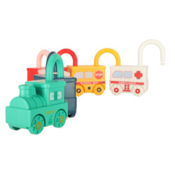 Oktató puzzle autók függőleges zárak szenzoros Montessori játék