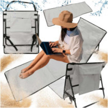 Strandágy hátámlával 150x47x48cm szürke
