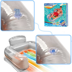 BESTWAY 43028 Felfújható fotel matraccal szürke