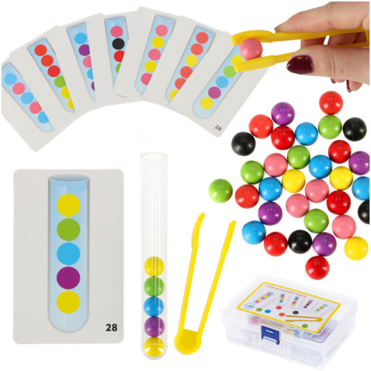 Oktatási puzzle színes montessori labdák