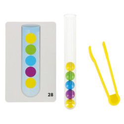 Oktatási puzzle színes montessori labdák