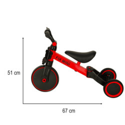 Háromkerekű TRIKE FIX MINI CROSS - COUNTRY 3V1 pedálokkal piros