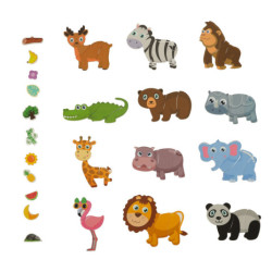 Mágneses puzzle szafari állatok 47 db