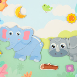 Mágneses puzzle szafari állatok 47 db