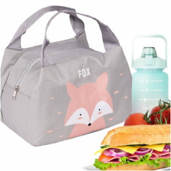 Termoizolációs reggelizsák ebéd rózsaszín róka
