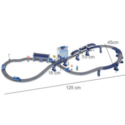 Elektromos vonatpályás rendőrségi autók 92 elem ~300cm