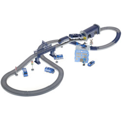Elektromos vonatpályás rendőrségi autók 92 elem ~300cm