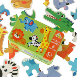 Puzzle fém dobozban szafari állatok 25 darabos