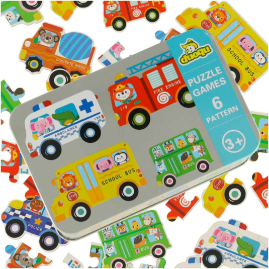 Autóbusz puzzle konzervált 30 darabos puzzle