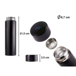 Termosztátos bögre okos LED 500ml fekete