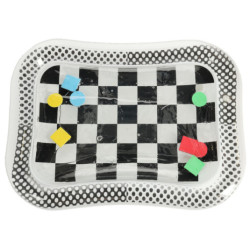 Vizes felfújható alátét kontraszt fekete és fehér sakktábla 65 cm x 50 cm