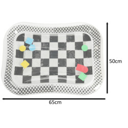 Vizes felfújható alátét kontraszt fekete és fehér sakktábla 65 cm x 50 cm