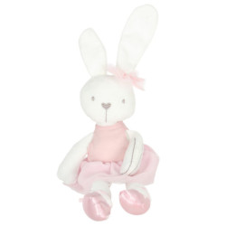 Plüss nyúl maszot rózsaszín ruhában 42cm