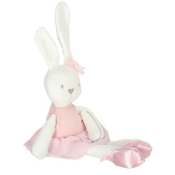 Plüss nyúl maszot rózsaszín ruhában 42cm