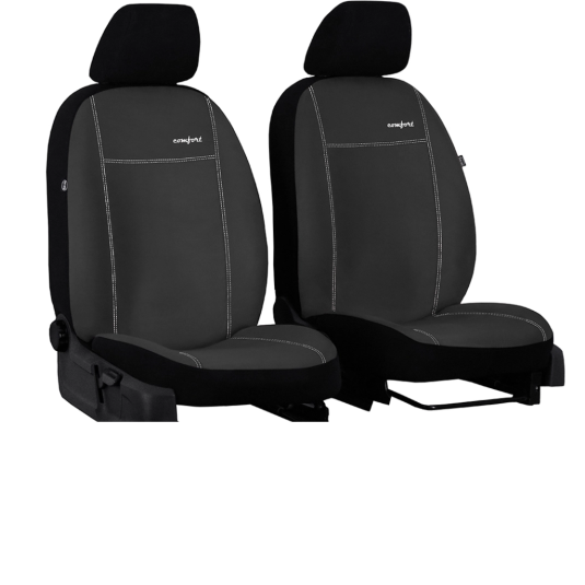 Poťahy pre FIAT DUCATO 1+1 II (1994-2006) Exclusive Alcantara (Alcantara-koža) tmavo šedá (vyp)