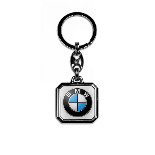 Gyanta kulcstartó BMW négyzetes fehér