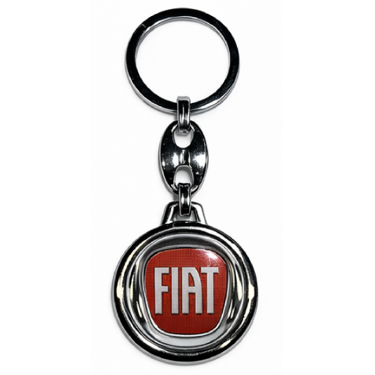 Fiat kulcstartó gyantából piros kerek
