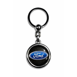 Kulcstartó Ford fekete kerek gyanta
