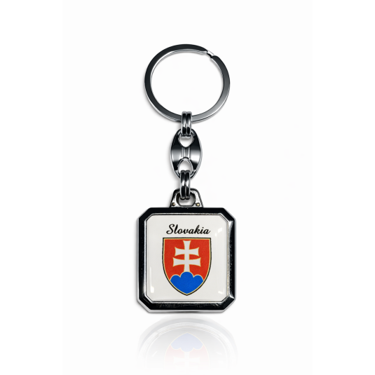 Kulcstartó Szlovákia négyzetes fehér