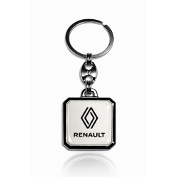 Gyantakulcstartó Renault új logóval szögletes fehér