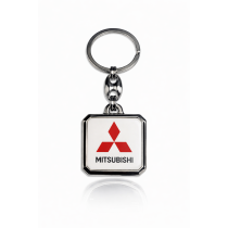 Mitsubishi négyzetes fehér kulcstartó