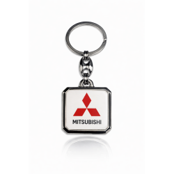 Mitsubishi négyzetes fehér kulcstartó