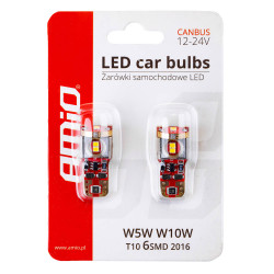 LED izzók CANBUS 2016 6SMD T10 W5W W10W White White 12V/24V