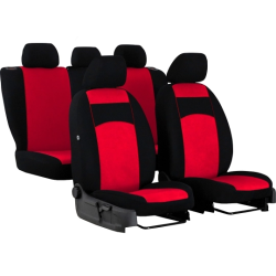 Autopoťahy Tuning 100% červeno-čierne (velour-textil)
