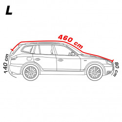 Jégeső elleni autóborító SUV L 480x193x155 cm + pamut