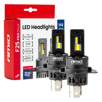 LED žiarovky hlavného svietenia Séria F25 PRO BLACK FULL CANBUS H4 H19 70W 12V 24V