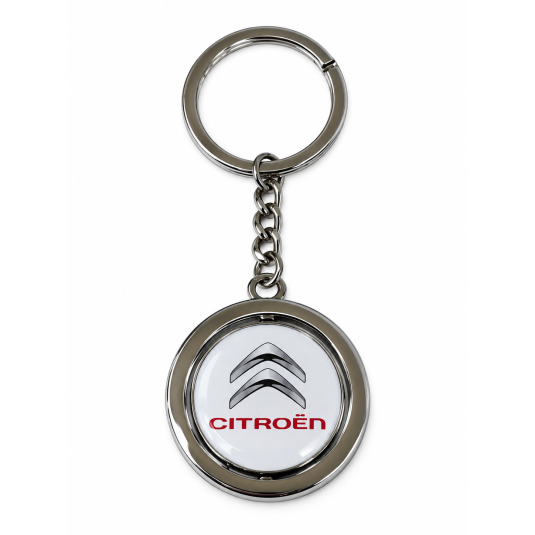 Citroën fehér kerek gyantakulcstartó