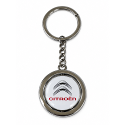 Citroën fehér kerek gyantakulcstartó