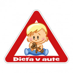 Autóban lévő gyerek matrica /fiú/