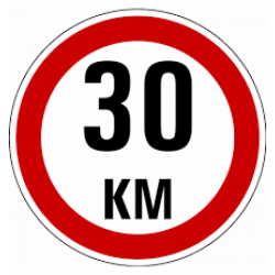 Reflektív matrica kicsi - 30km
