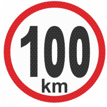 Visszaverő matrica kicsi - 100km