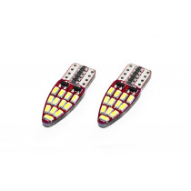 LED CANBUS izzók 24SMD 3014 T10e (W5W) fehér 12V (2db)