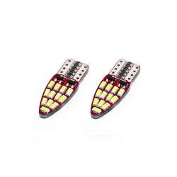 LED CANBUS izzók 24SMD 3014 T10e (W5W) fehér 12V (2db)