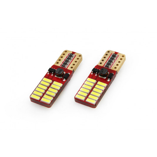 LED-es izzók CANBUS 24SMD 4014 T10e (W5W) White 12V/24V (2db)