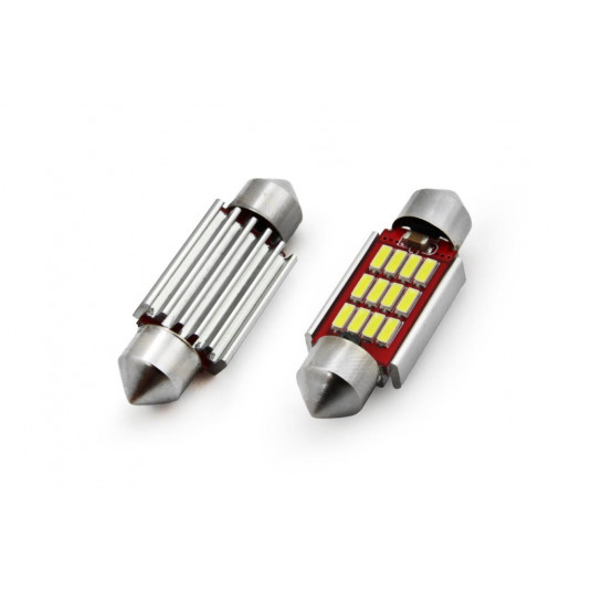 LED CANBUS 12SMD 4014 Festoon 39mm fehér 12V/24V izzók (2 db)