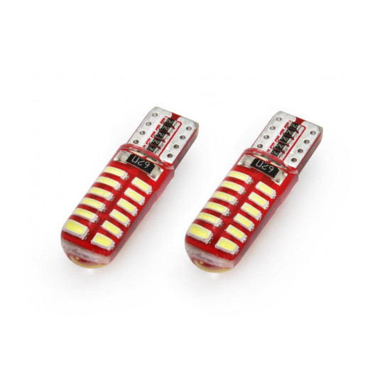 CANBUS LED izzók 24SMD 3014 T10e (W5W) SILCA White 12V (2 db)
