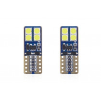 CANBUS LED izzók 8SMD 2835 T10e (W5W) fehér 12V/24V (2db)